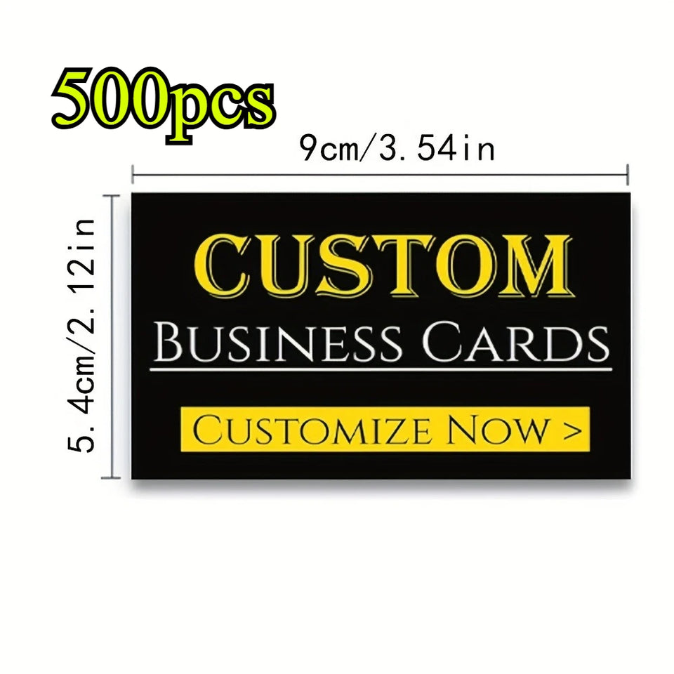 Personalized 9*5.4cm Custom Business Cards 300g Right Angle Double Sided Free Design Logo Text
