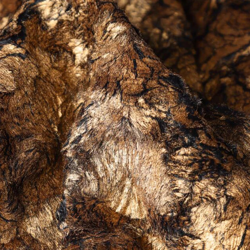 Metallic Crackle Bronzing Fur Fabric Bronzed Woolen Plush Designer Fabric For Diy Sewing Dress Coat Shawl Bag Sofa Material