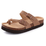 Gacimy Women Fashion Thick Sole Leather Clogs Slippers Classic Women's Mules Cork Clogs Slipper Outdoor Deep Heels Shoes Sandal