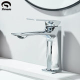 Brass Core Modern Bathroom Sink Faucet Single Handle Deck Mounted Wash Basin Water Tap Hot And Cold Water Mixer