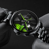 New Top Men Stainless Steel Watches Mens Car Wheel Hub Leather Quartz Watch For Male Military Sport Watch Relogio Masculino Hot