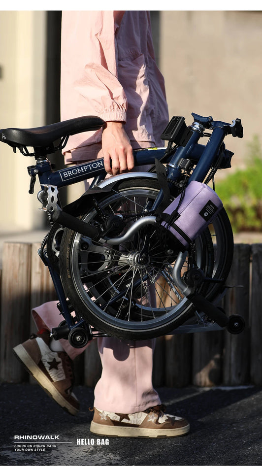 Rhinowalk Bicycle Handlebar Bag 1.6L Insulated Water Bottle Bag Cycling Front Tube Bag Commuting Morandi Color Shoulder Pack