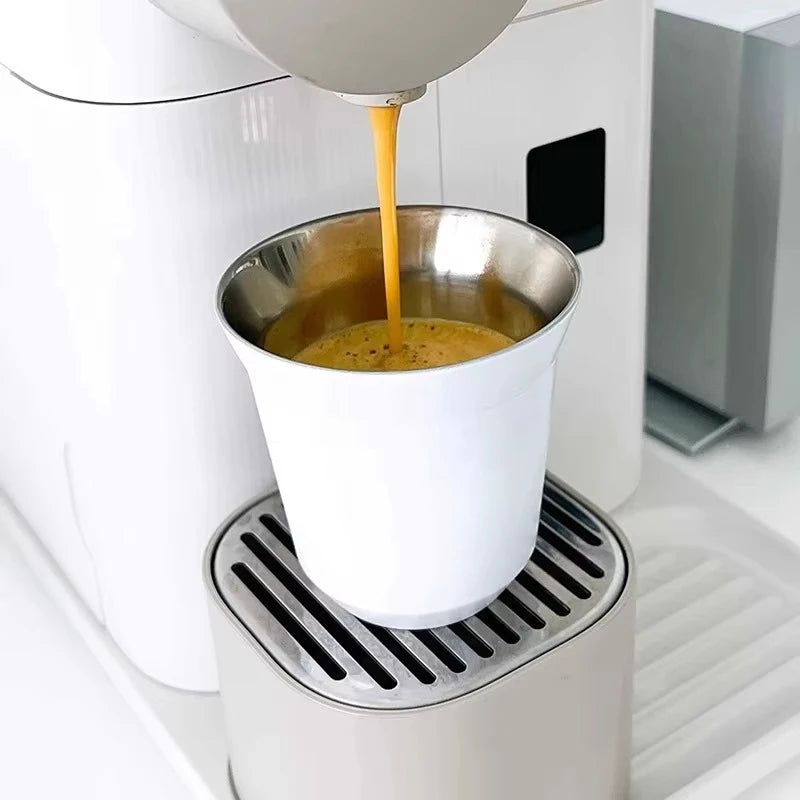 1pcs 80ml 160ml 250ml Mini Coffee Cups High Quality Stainless Steel Double Wall Heat-insulating Coffee Cups Portable Drink Cups