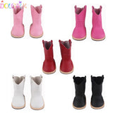 7.5cm American Dolls Leather Boots 8cm Highth PU High-quality Doll Shoes For 43cm New Born Doll 1/3 BJD Girl Dolls