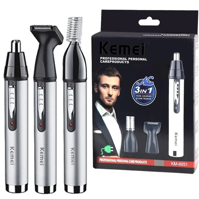 Kemei rechargeable all in one hair trimmer for men grooming kit electric beard trimmer facial body eyebrow nose ear trimer women