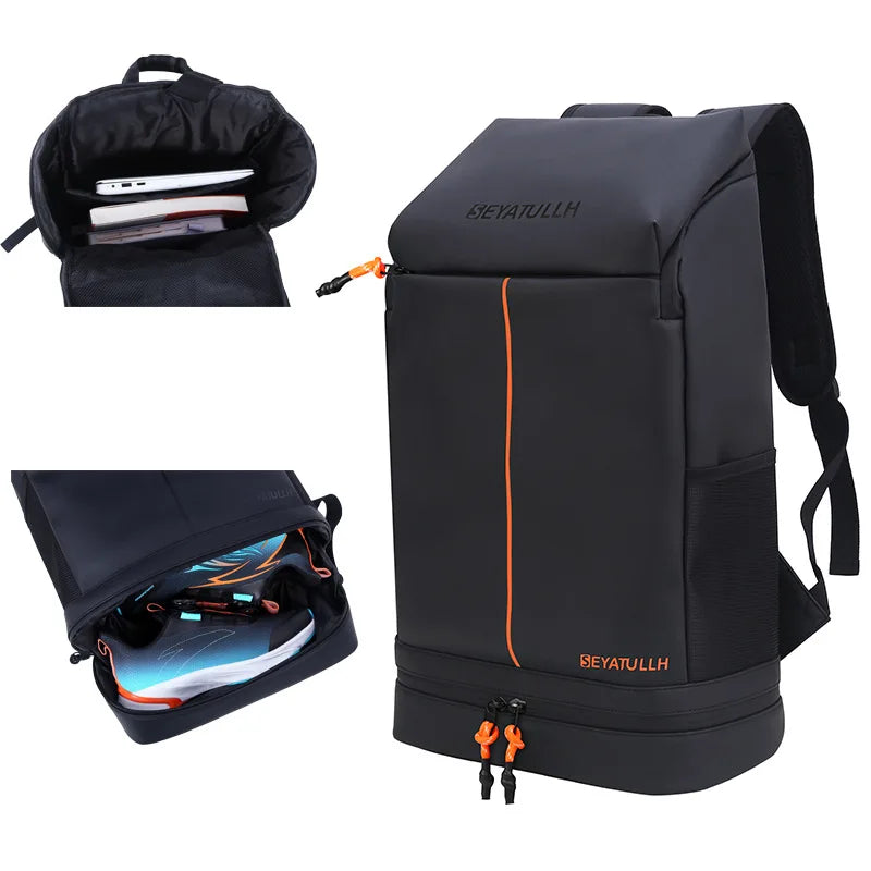 Shoulder Bag Large Capacity Outdoor Leisure Travel Waterproof Wear Resistant PU Sports Mountaineering Bag With Shoe Compartment
