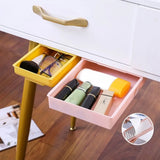 Hidden storage box, desk storage drawer, self-adhesive plastic desktop storage rack, simple clutter storage box
