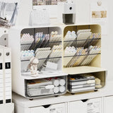 Angle Insertion Desk Pen Holder, Desktop Storage Box for Office Supplies & Cosmetics, Multifunctional Organizer Rack