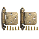 2Pcs American Self Closing Spring Hinge with Screws Overlay Cabinet Door Flush Hinges for DIY