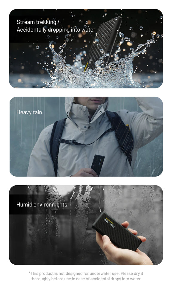 NITECORE NB Air Power Bank 5000mAh Mobile Powerbank IPX7 Waterproof  18W USB-C Fast Charge PD QC3.0 Output For SmartPhone