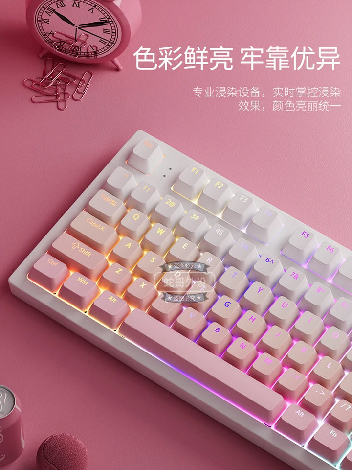 132 Keys Gradient backlit RGB Keycaps For Cherry Mx Switch Mechanical Gaming Keyboard OEM Profile PBT Keycap ISO Layout Key caps
