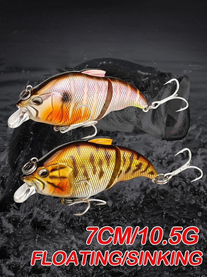 Fishing Lure Vatalion 7cm 10.5g Sinking Floating Crankbait Artificial HardBait Jointed VIB Vibration Wobblers Trout Bass Fishing