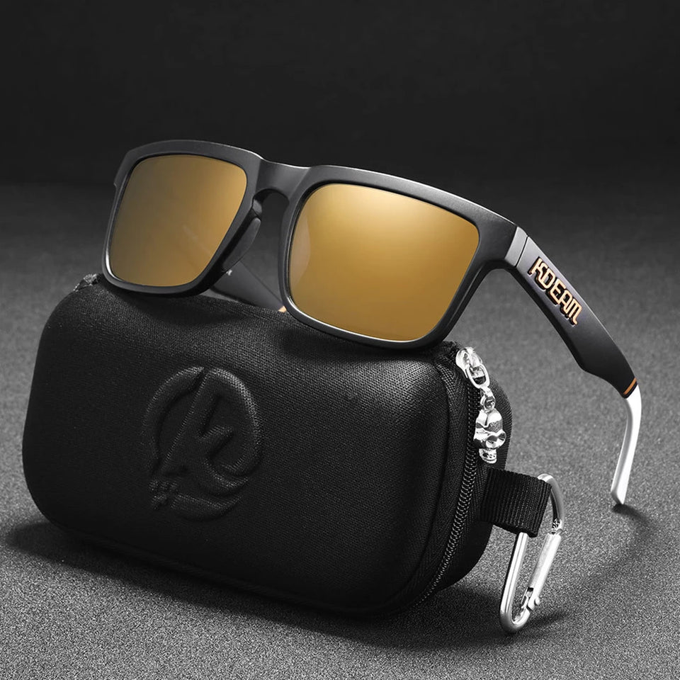 KDEAM New Arrivals Fashion Square Polarized Sunglasses For Men And Women Fishing Sun Glasses Colorful Lens With Hard Case