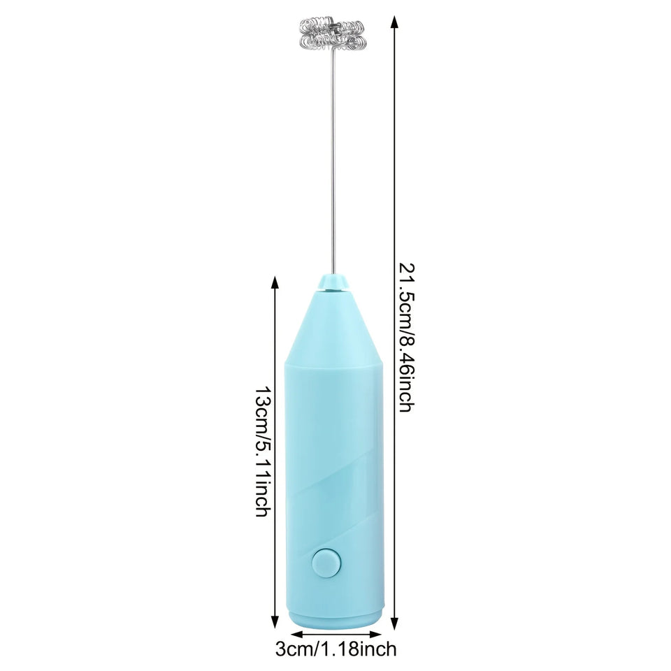 1-Pack Handheld Electric Milk Frother 4 Colors | Drink Mixer & Egg Beater for Coffee, Latte Cappuccino Portable Kitchen Gadget
