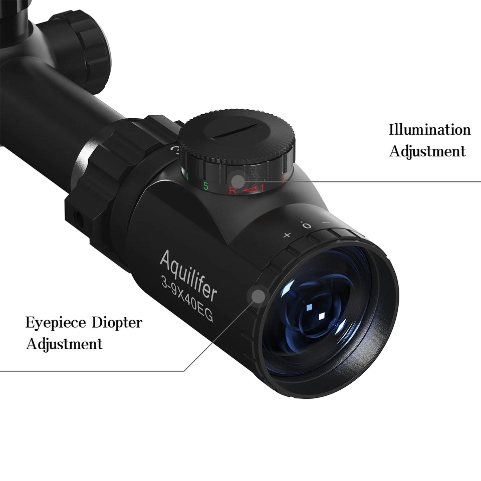 Aquilifer 3-9x40 Hunting Scope SFP ED Glass Red Green Illuminated Free Scope Rings for Hunting