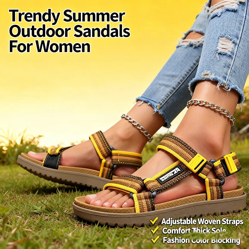 Summer women's Sandals Fashion Leisure Beach Holiday Sandals forwomen's  Lightweight Shoes New Outdoor Comfortable Casual Sandal