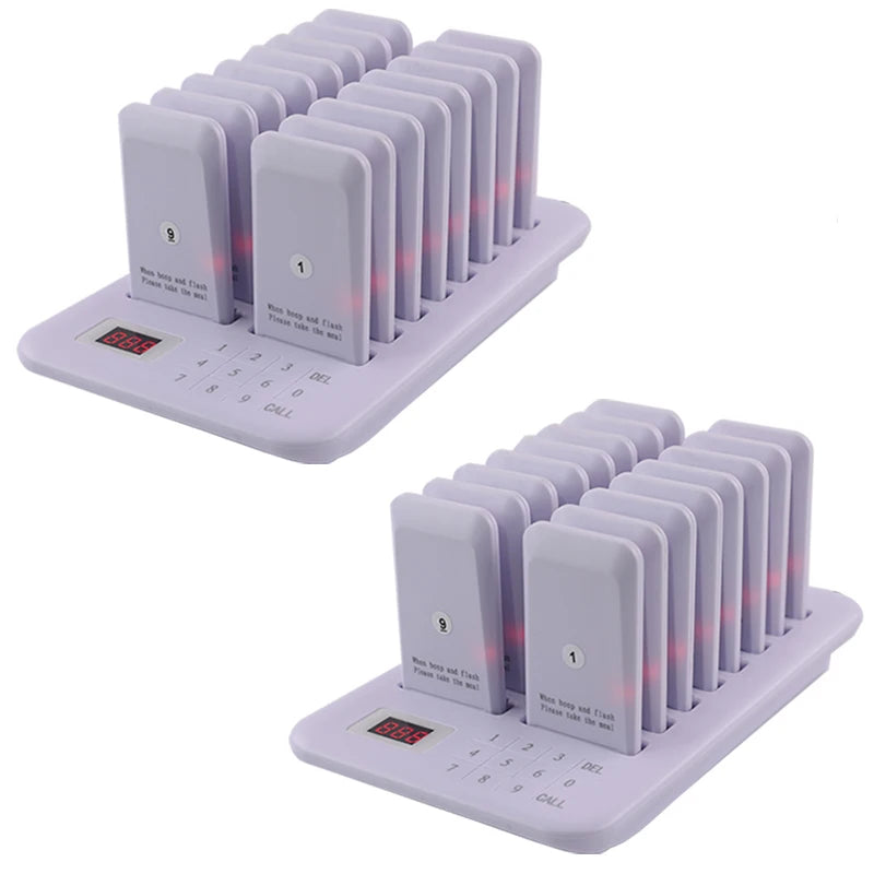 Factory Price Restaurant Pager System Wireless Queue Calling System 16 Buzzers Beepers for Coffee Dessert Shop Food Truck