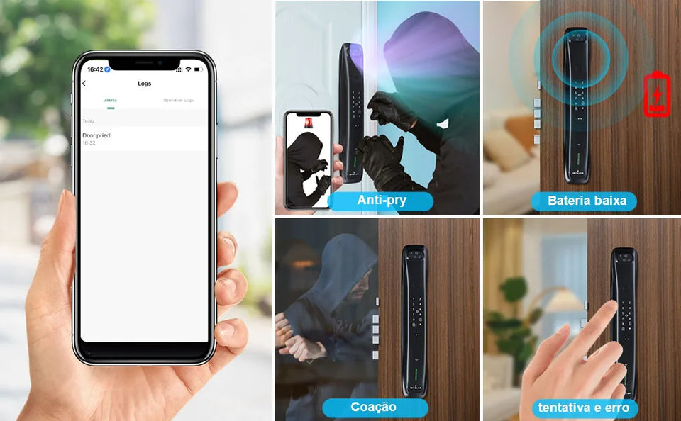 X3 Tuya Wifi 3D face recognition Electronic lock biometrics Fingerprint Lock Smart Door Lock Key Card NFC Camera Electronic Lock