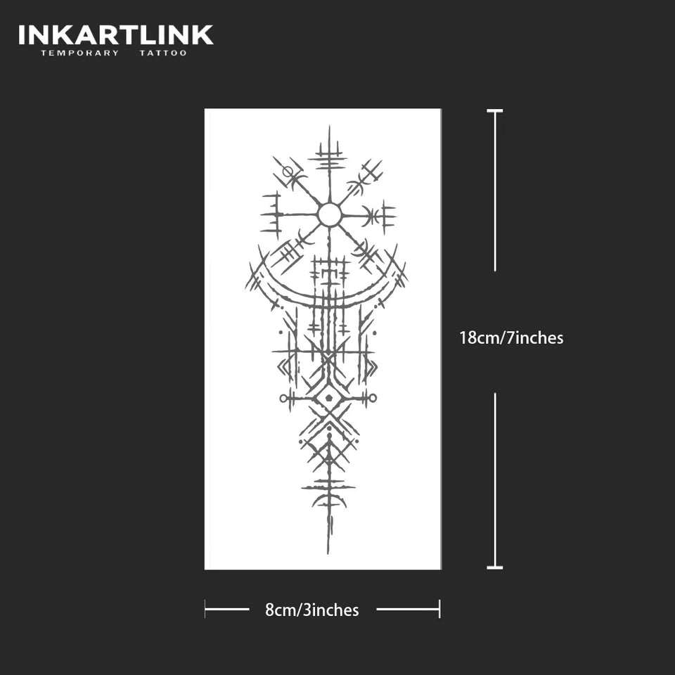 Ancient symbols Temporary Tattoo,Lasts To 15 Days New Technology Magic Waterproof Semi Permanent Sticker.
