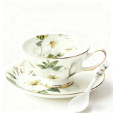 Ceramic teacup, European bone china coffee cup, afternoon tea set, creative English black tea cup, pastoral style water cup
