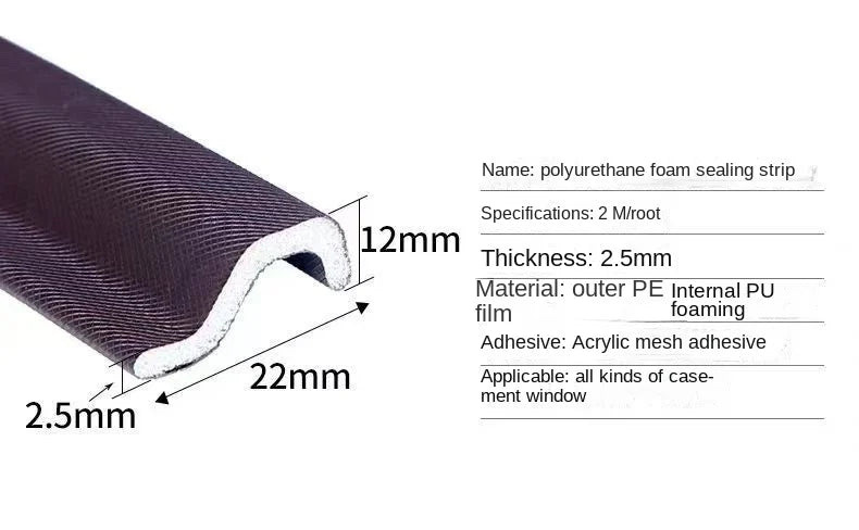 6M Self Adhesive Casement Window Door Sealing Strips Wearable Seal Foam Tape Acoustic Waterproof Dustproof Weather Stripping