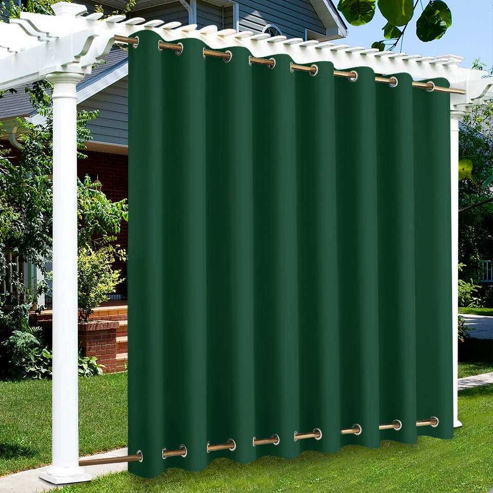 Patio Outdoor Curtain Waterproof Thermal Insulated Double Grommets Sun Block Windproof Window Curtains For Garden Drapes Porch