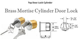 2Pcs Brass Mortise Cylinder Locks with 2 SC1 Keyway Keys fit Standard Commercial Door Replacement Lock (1 1/8" Inch)