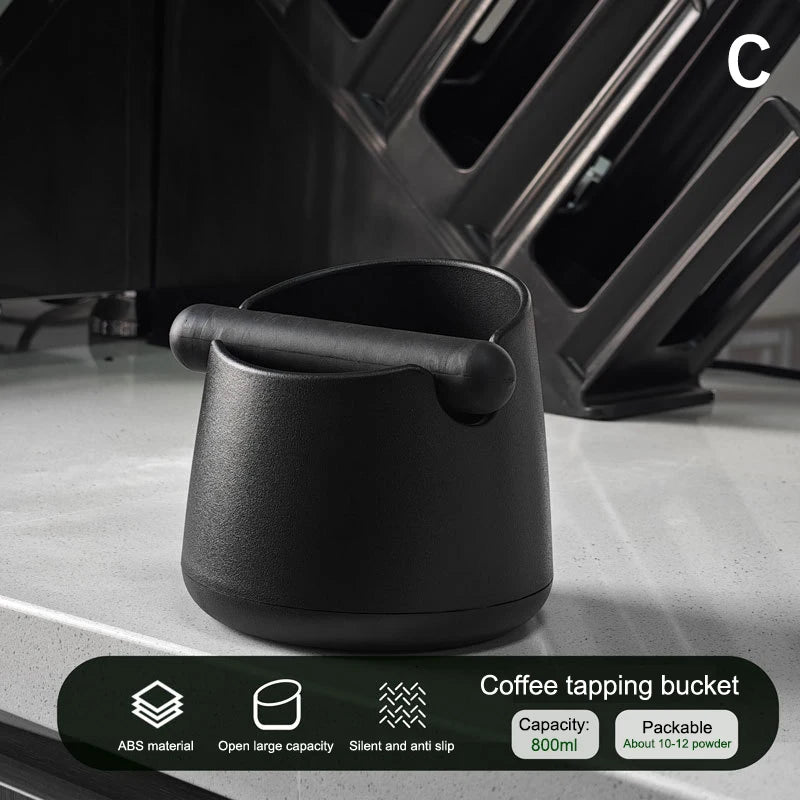Shock-Absorbent Coffee Knock Box Anti-slip Espresso Dump Bin For Coffee Grounds With Removable Knock Bar Coffee Grind Waste Bin