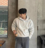Men's Hooded Sweatshirt Knitting Solid with Zipper Male Hoodie Clothing Deals Cotton 90s Vintage Luxury Y2k Emo Tops Simple Warm