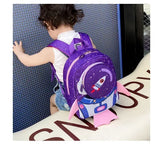 Childrens Anti Slip Backpack 1-3Years Old Space Rocket Towing Rope Kindergarten Backpack Childrens Early Education Bag New Model