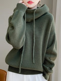 100% Australia Wool Women's Hooded Sweater Long Sleeve Pullovers New Arrivals Knitted Jumper Cashmere New In Sweatshirts Fashion