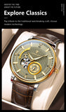 POEDAGAR Fashion Business Men Watch Waterproof Luminous Hollow Tourbillon Male Clock Automatic Mechanical Leather Men's Watches