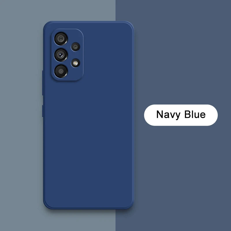 Official Square Liquid Silicone Phone Case for Samsung Galaxy A13 A23 A33 A53 A73 5G Soft Waterproof Mobile Back Covers Carcasas