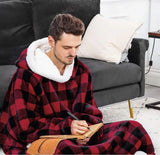 2025 Super Long Flannel Blanket with Sleeves Winter Hoodies Sweatshirt Women Men Pullover Fleece Giant TV Blanket Oversized New