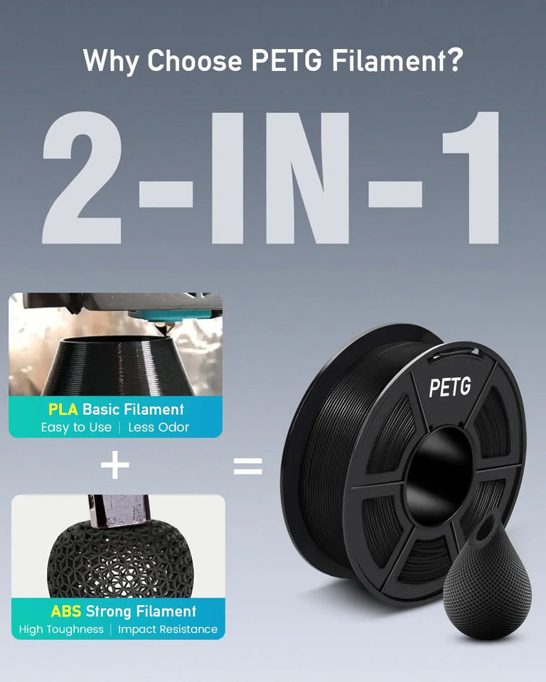 SUNLU 5KG PETG/PLA/PLA PLUS 3D Filament 1.75mm Large Spool Neatly Wound Big Roll Printing Filament for Most FDM 3D Printer