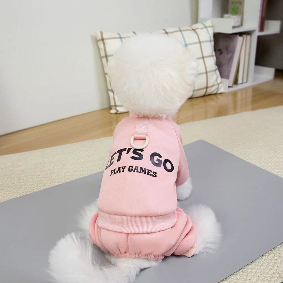 4 Legs Dog Hoodies Jumpsuit for Small Dogs Puppy Clothes Sport Dog Pullover Sweatshirt Doggies Winter Coat Warm Pet Cat Apparel