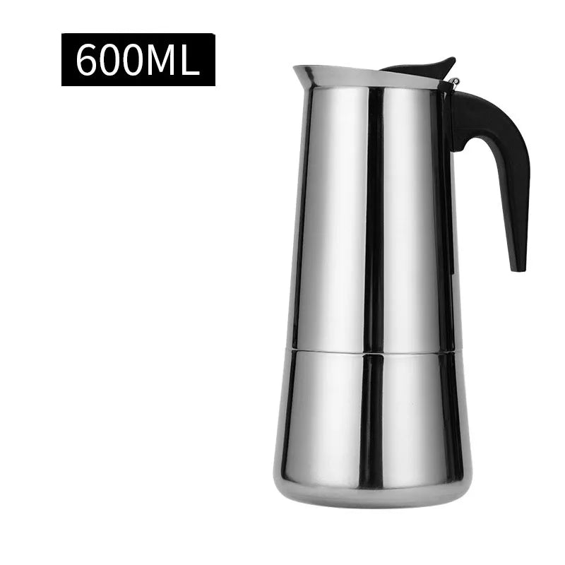 Coffee Pot Stainless Steel Filter Italian Espresso Latte Stovetop Percolator Tool 200/300/450/600Ml Moka Coffee Maker Coffee Pot