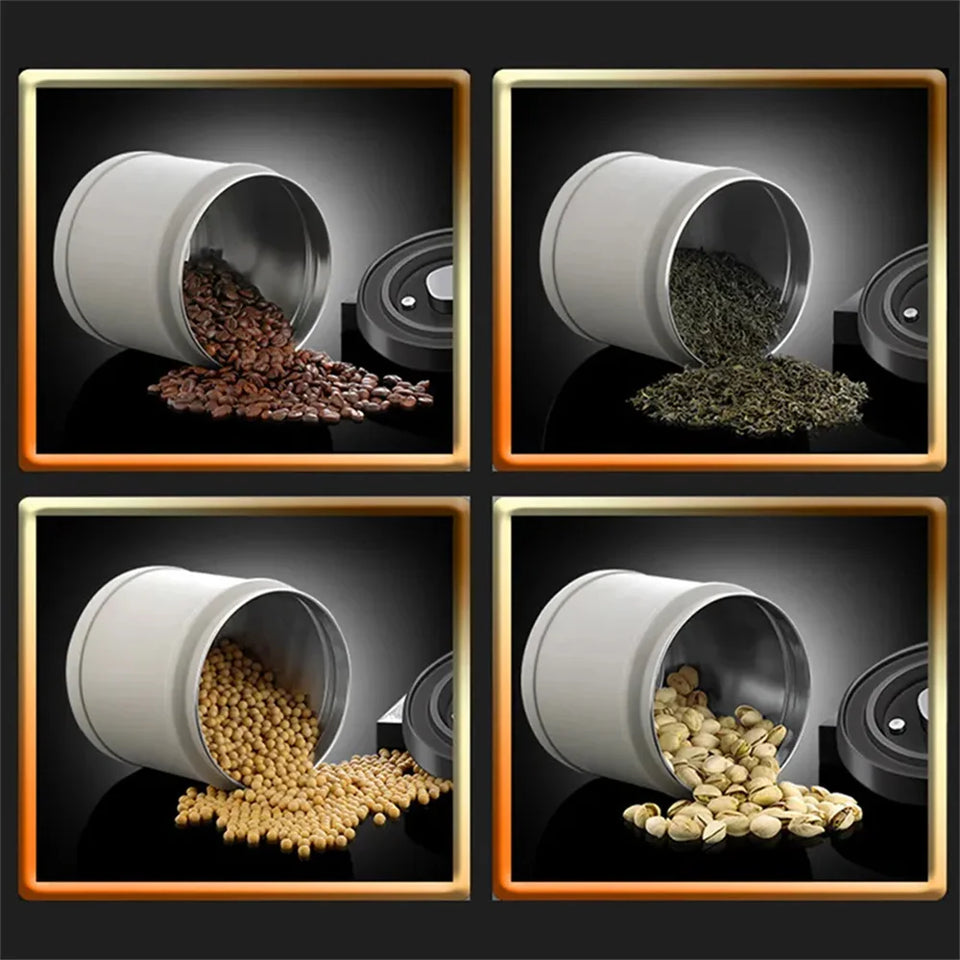Coffee Bean Vacuum Sealed Tank Stainless Steel Grain Tea Nut Storage Vacuum Airtight Sealed Cans Kitchen Storage Organizer