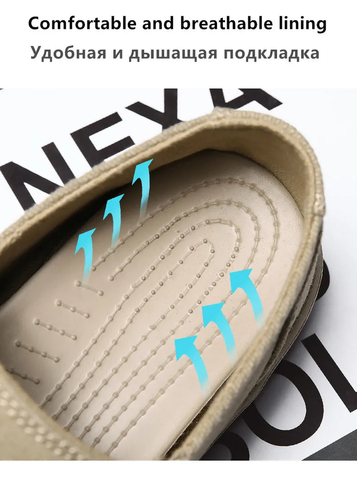 Fashion Men's Sneakers Canvas Breathable Men's Walking Driving Shoes Comfortable Outdoor Men Flats Casual Shoes Tenis Masculino
