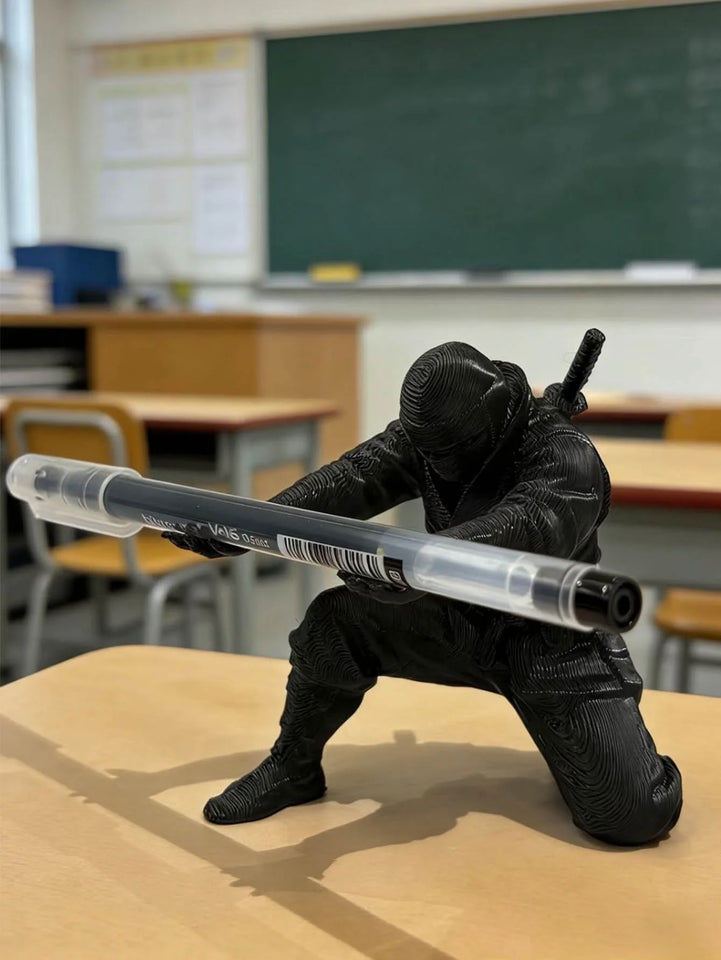 1pc/3pcs 3d Printed Ninja Pen Holder Unique Figurine Stationery Organizer Pencil Figurines Desk Decor Craft For Pen Storage Gift