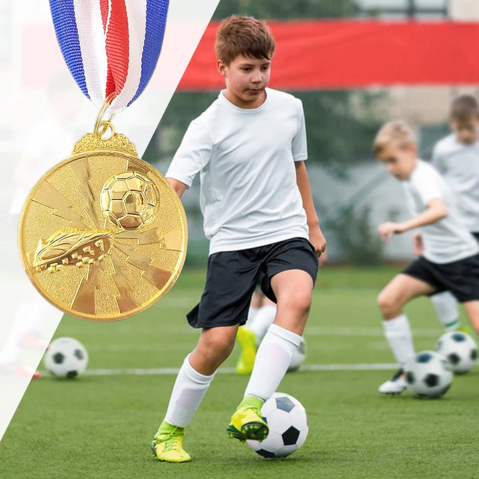 1-30PCS Zinc Alloy Award Medals Gold Silver Bronze Prizes Award Soccer Football Medals for Championship Sports Competition