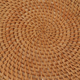 Coffee Table Decorative Tray Traditional Design Round Serving Tray with Solid Wood Handle Hand Woven Large Capacity for Home