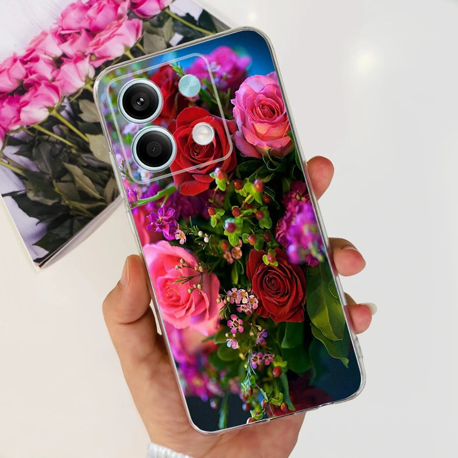 For Xiaomi Redmi Note 13 4G Case Cute Cat Butterfly Cover Soft Silicone Phone Case For Redmi Note 13 Pro Plus Note13 Full Bumper