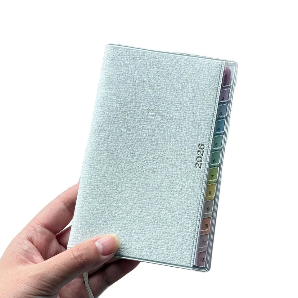 Calendar Notebook Diary  Planner With Rainbow Index Cortical Schedule Handbook High Value Monthly Weekly Plan Work Notes