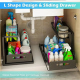 Organizer for Under The Sink on The Second Floor Featuring Sliding Drawers,Versatile Storage Rack for Bathrooms, Kitchens