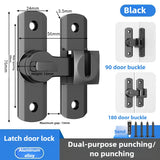 1pc Security Door Lock Handle Commercial Residential Grade Anti-Pick Lock with Adjustable 90°/180° Slide Indoor Outdoor Use
