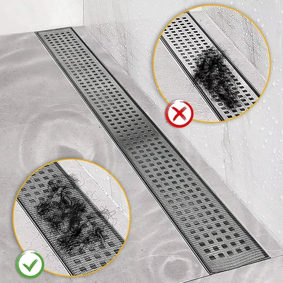 7cm 5-15M Cutable Shower Drain Hair Catcher Self-Adhesive Floor Drain Stickers Disposable Mesh Sink Strainer Filter For Bathroom
