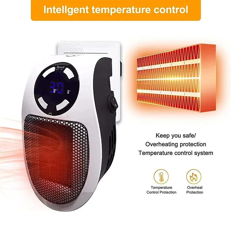 Portable Mini Space Heater with Remote Control Fast Heating Electric Warmer for Room Office Desk Indoor Use