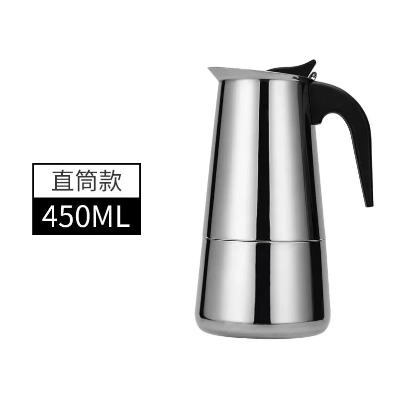 Coffee Maker Machine Moka Pot American Latte Electric Burner Italian French Press Percolator Brew Kettle Stovetop StainlessSteel