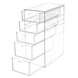 5/6 Tier Acrylic Drawer Organizer Clear Desk Organizer Drawers Stackable Makeup Hair Accessories Organizer Cosmetic Jewelry Pen